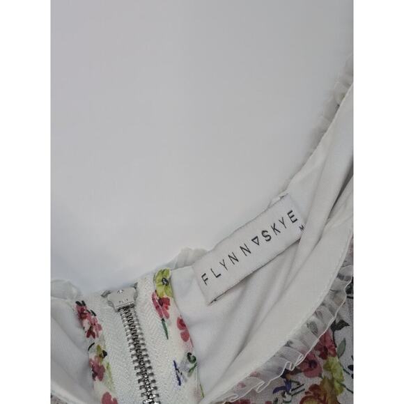 Flynn Skye From Rent The Runway Floral Crop Top Peasant Sleeve Medium Flowy Boho - Picture 4 of 7